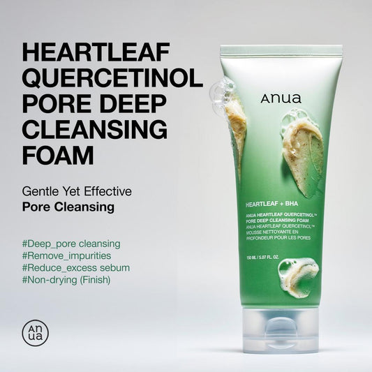 ANUA Heartleaf Quercentinol Pore Deep Cleansing Foam 아누아 어성초 피지쏙 모공 폼