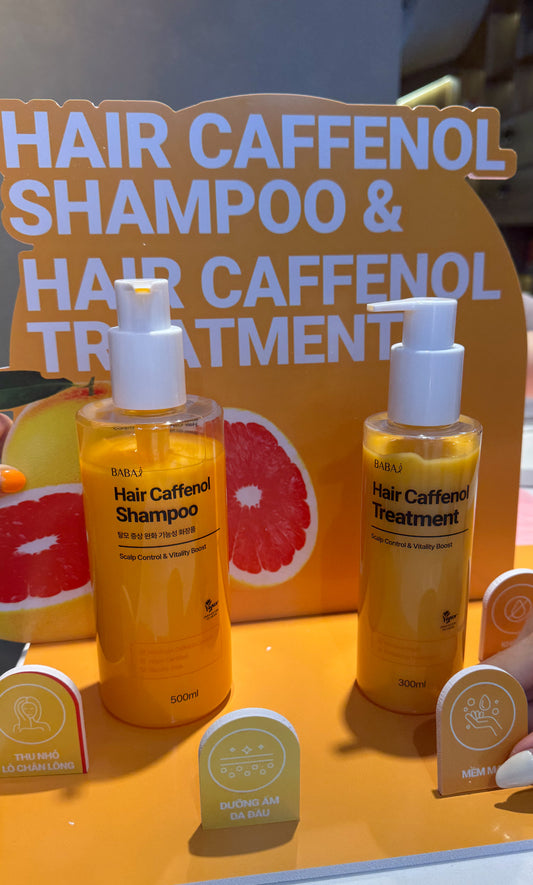 SET| Babai Coffenol Vegan Hair Shampoo & Treatment – Deep Scalp Repair & Hydration with Plant-Based Caffeine Formula (300ml)